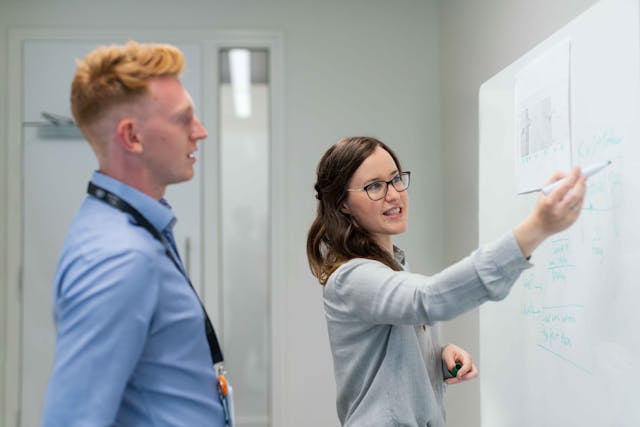 People analyzing market trends